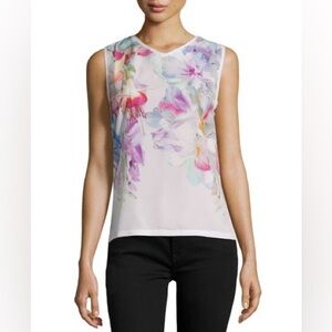 Ted Baker Sleeveless Floral Top in Pink Size XS